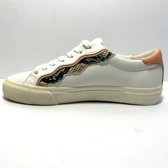 Madewell Low Top Snake Print White‎ Leather Sneakers Women's Size 6.5 - Picture 7 of 9